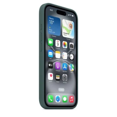 Cover Iphone 16 Silicone Case With Magsafe Apple - Lake Green
